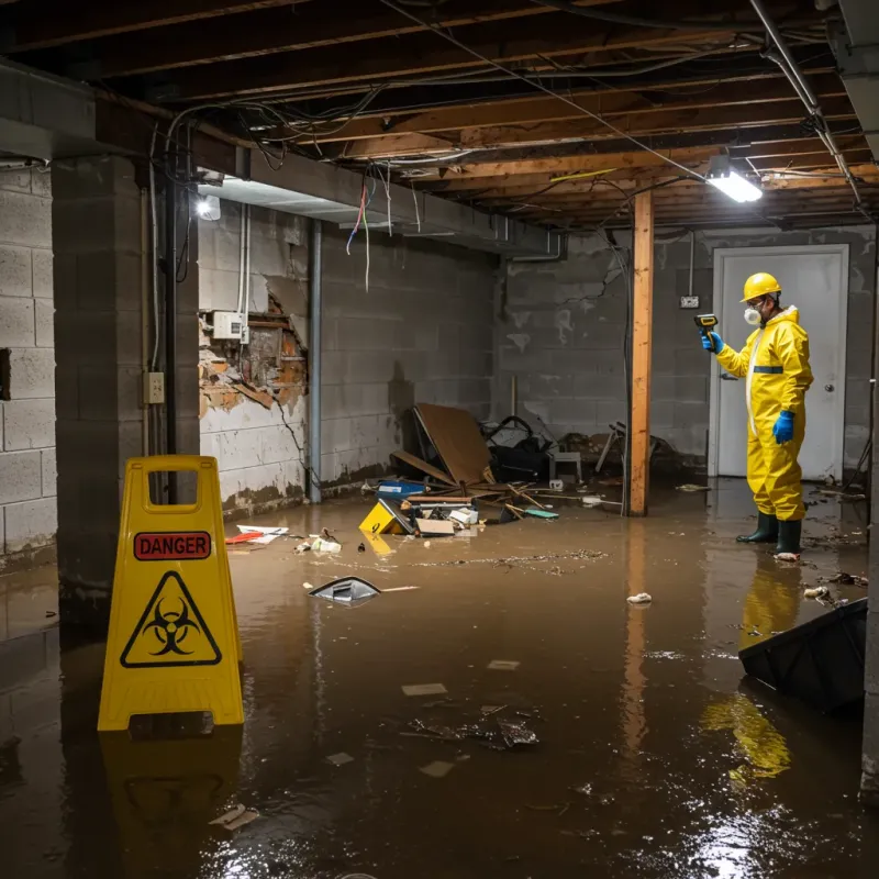 Flooded Basement Electrical Hazard in Ronceverte, WV Property