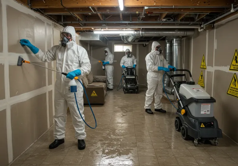 Basement Moisture Removal and Structural Drying process in Ronceverte, WV